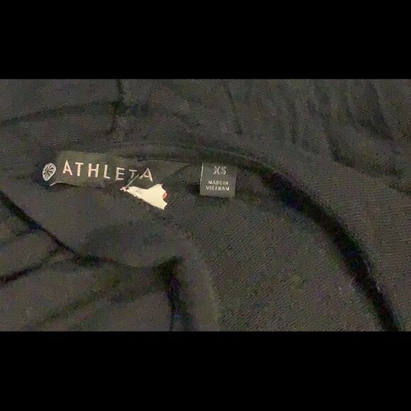 ATHLETA NIRVINA OPEN WRAP TIE HOODED black JERSEY KNIT SHIRT TOP sz XS or S - Picture 2 of 4